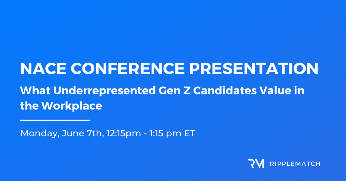 RippleMatch To Present New Data On What Underrepresented Candidates Value In The Workplace At 2021 NACE Conference & Expo