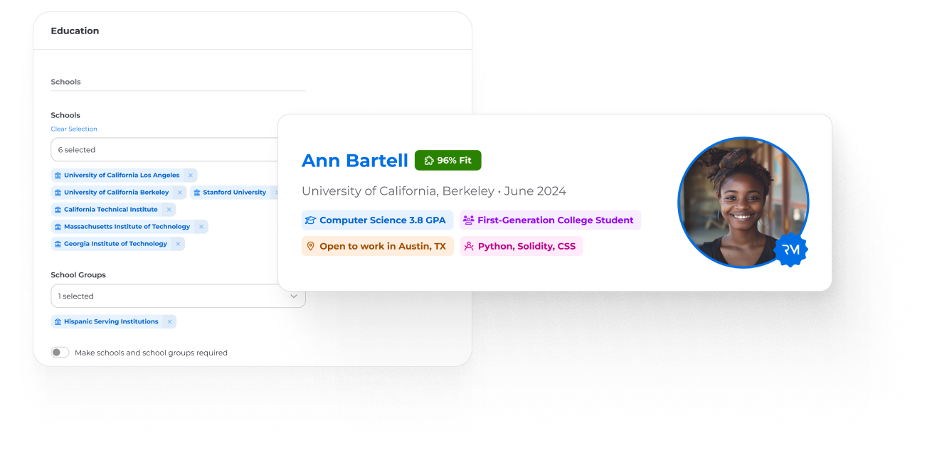 Illustration of RippleMatch automated sourcing feature